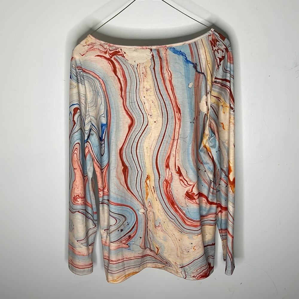 C.O.Z.Y Multicolored Pattern Long Sleeve Scoop Ne… - image 5